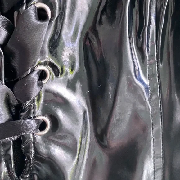 Vintage 90's Lip Service Vinyl Pinafore Dress - Picture 8 of 8